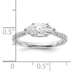 14k White Gold 1/5 carat Lab Grown Diamond VS/SI+ G+ 1 carat Center East-West Marquise Semi Mount Engagement Ring