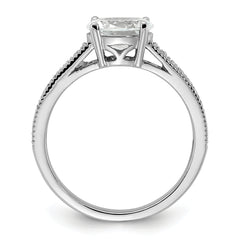 14K White Gold Lab Grown Dia. VS/SI+ G+ Semi-Mnt. Oval East/West Rin