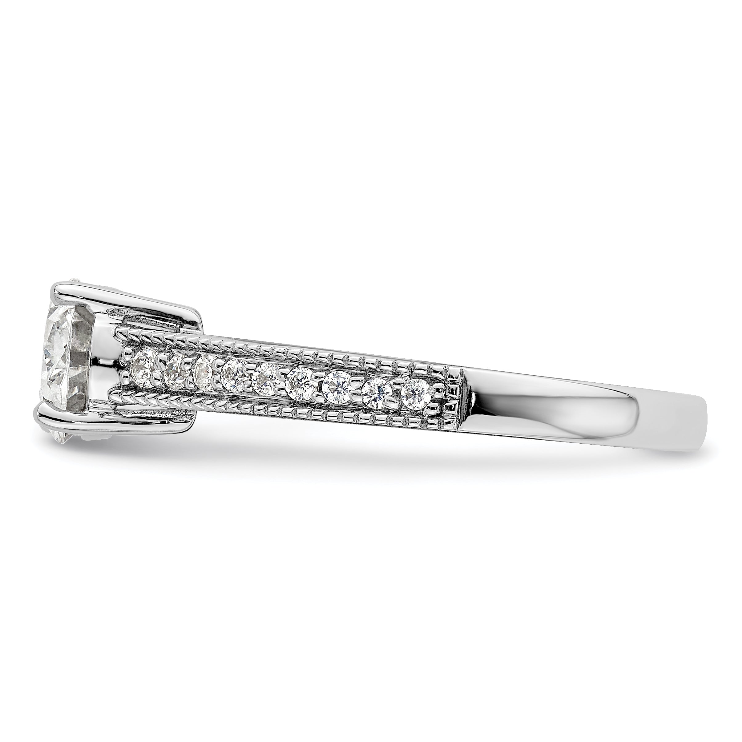 14K White Gold Lab Grown Dia. VS/SI+ G+ Semi-Mnt. Oval East/West Rin