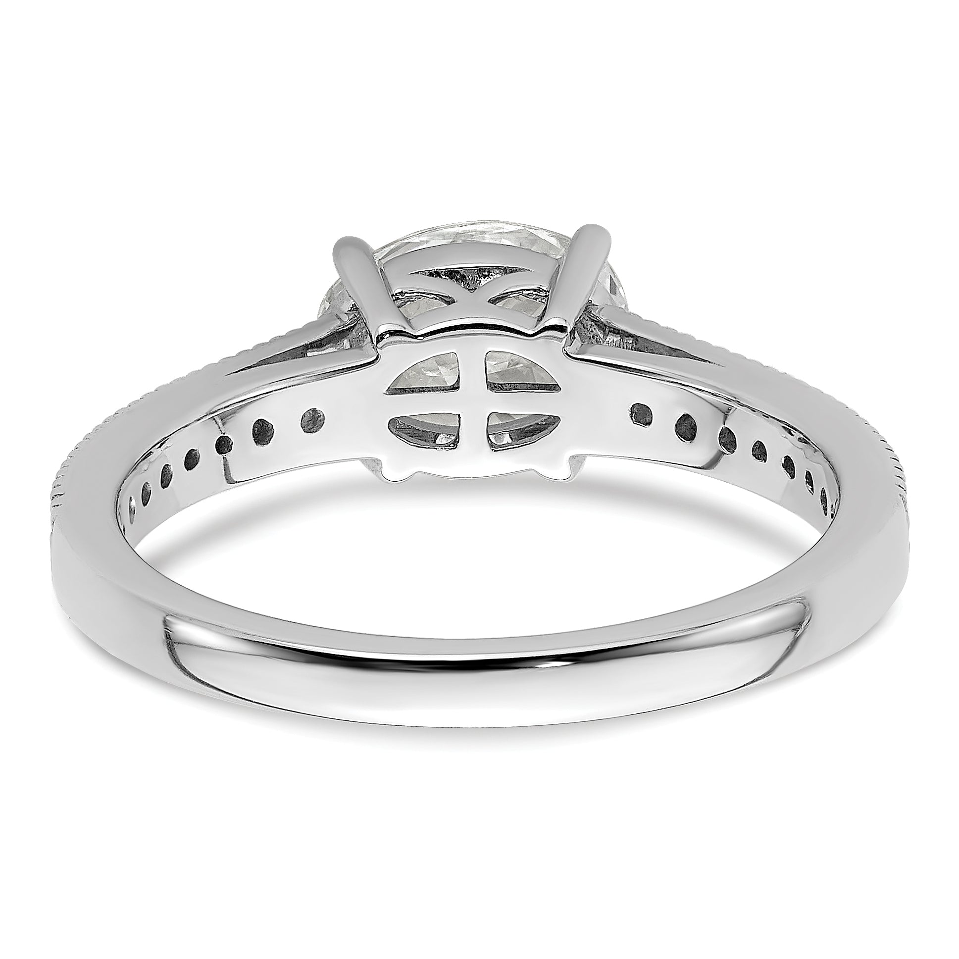 14K White Gold Lab Grown Dia. VS/SI+ G+ Semi-Mnt. Oval East/West Rin