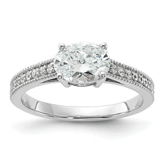 14K White Gold Lab Grown Dia. VS/SI+ G+ Semi-Mnt. Oval East/West Rin