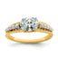 14k Two-tone 1/6 carat Lab Grown Diamond VS/SI+ G+ 1 carat Center Oval Semi Mount Engagement Ring