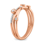 14k Rose Gold 1/4 carat Lab Grown Diamond VS/SI+ G+ Complete Criss Cross Ring