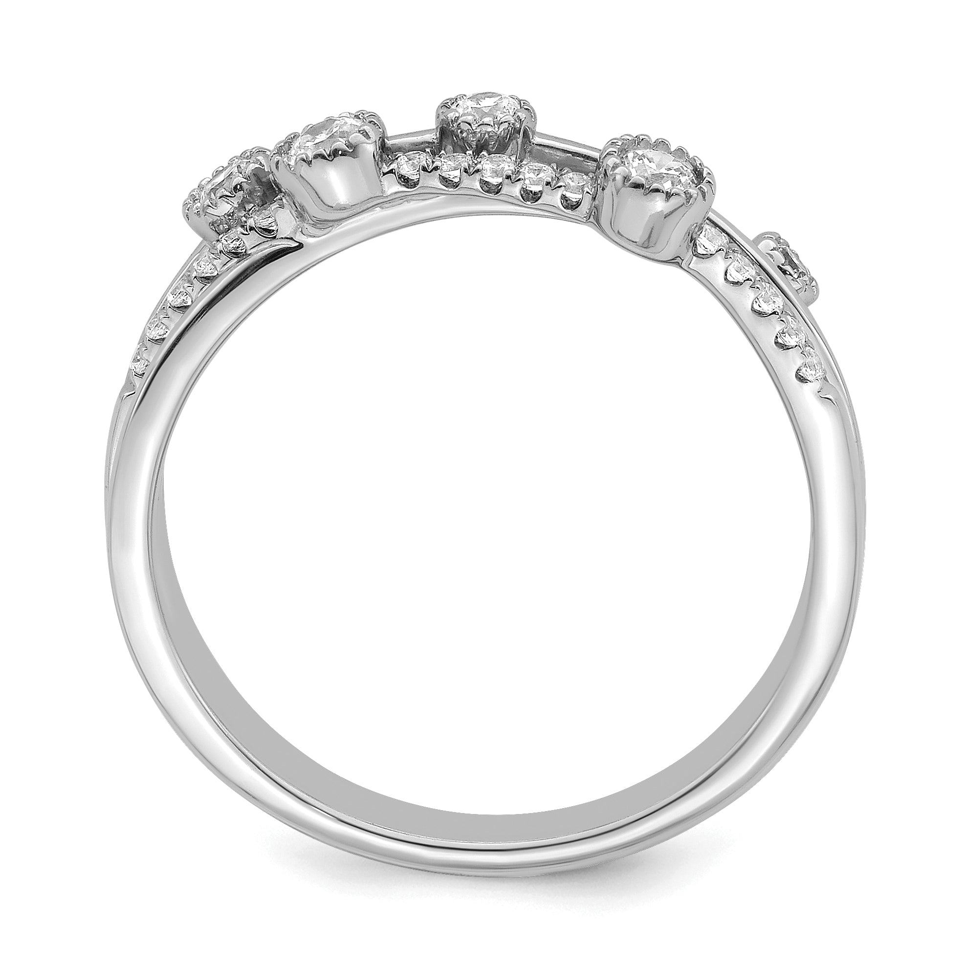14k White Gold 1/4 carat Lab Grown Diamond VS/SI+ G+ Complete Criss Cross Ring Secondary image