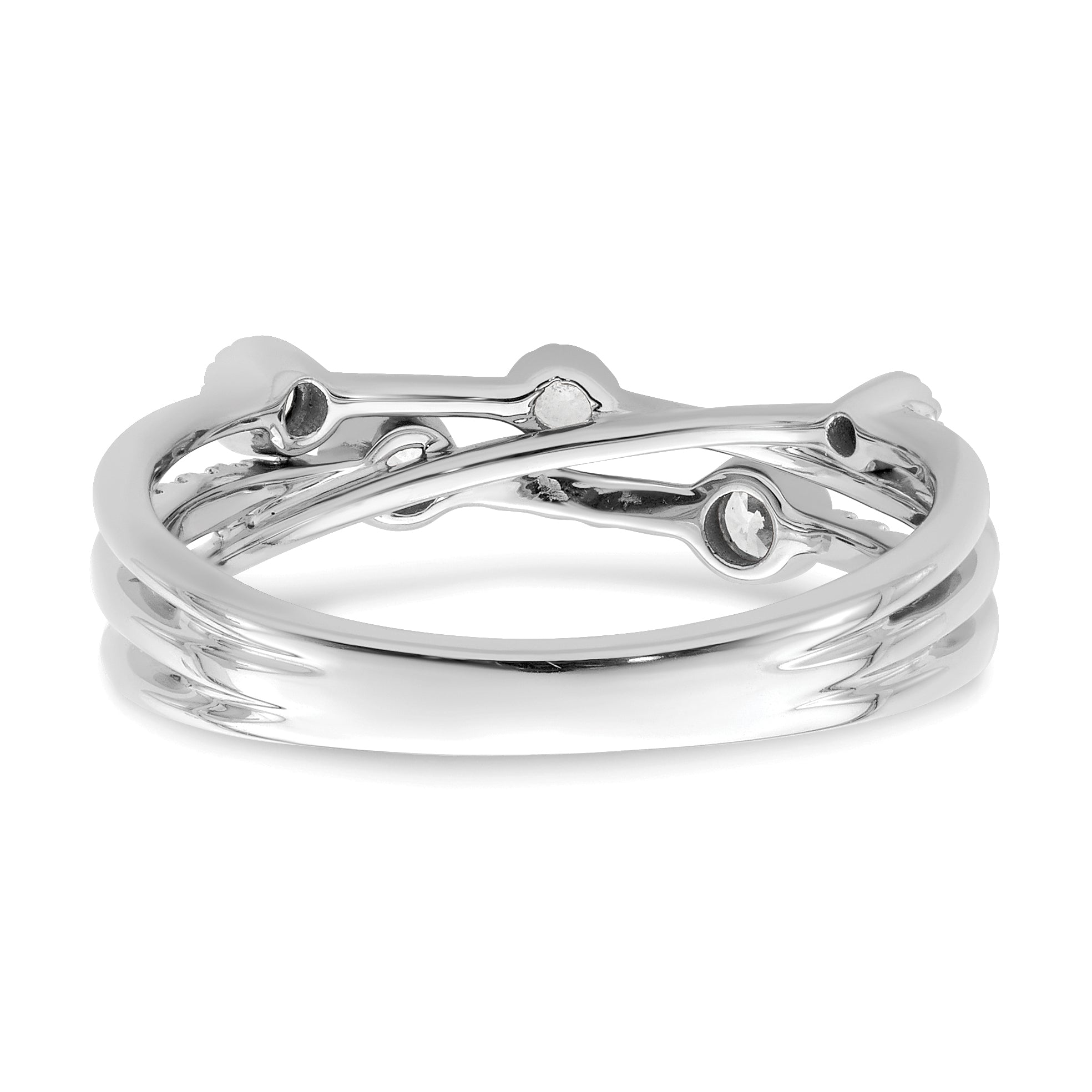 14k White Gold 1/4 carat Lab Grown Diamond VS/SI+ G+ Complete Criss Cross Ring