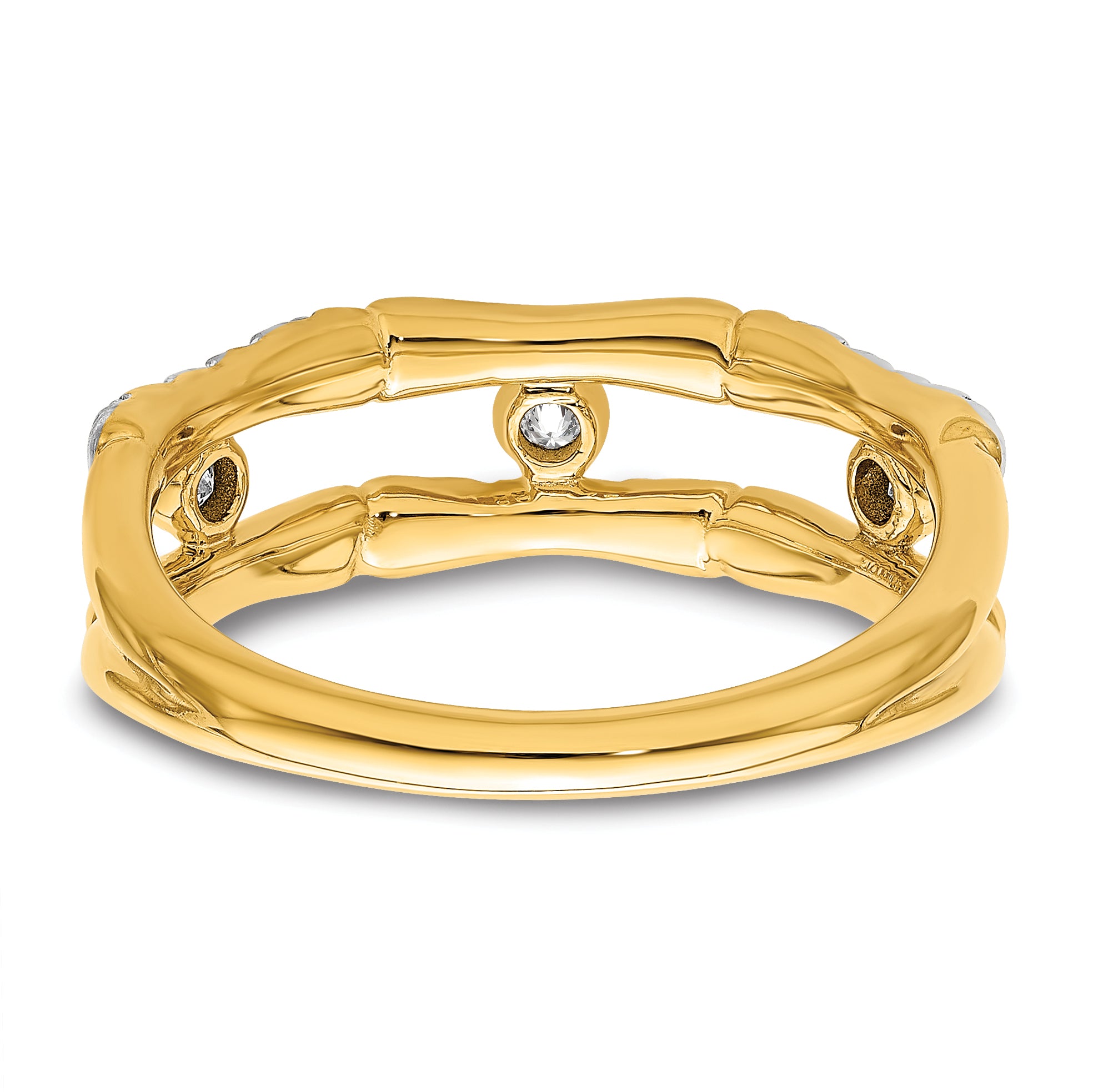 14K Lab Grown Diamond  VS/SI+ G+ Bezel Cluster Split Band Ring
