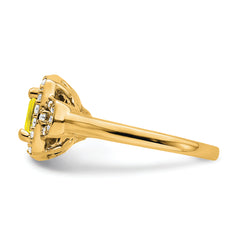 14K White Gold Lab Grown Dia. VS/SI+ G+ Lab Crtd Ylw Sapph Halo Ring