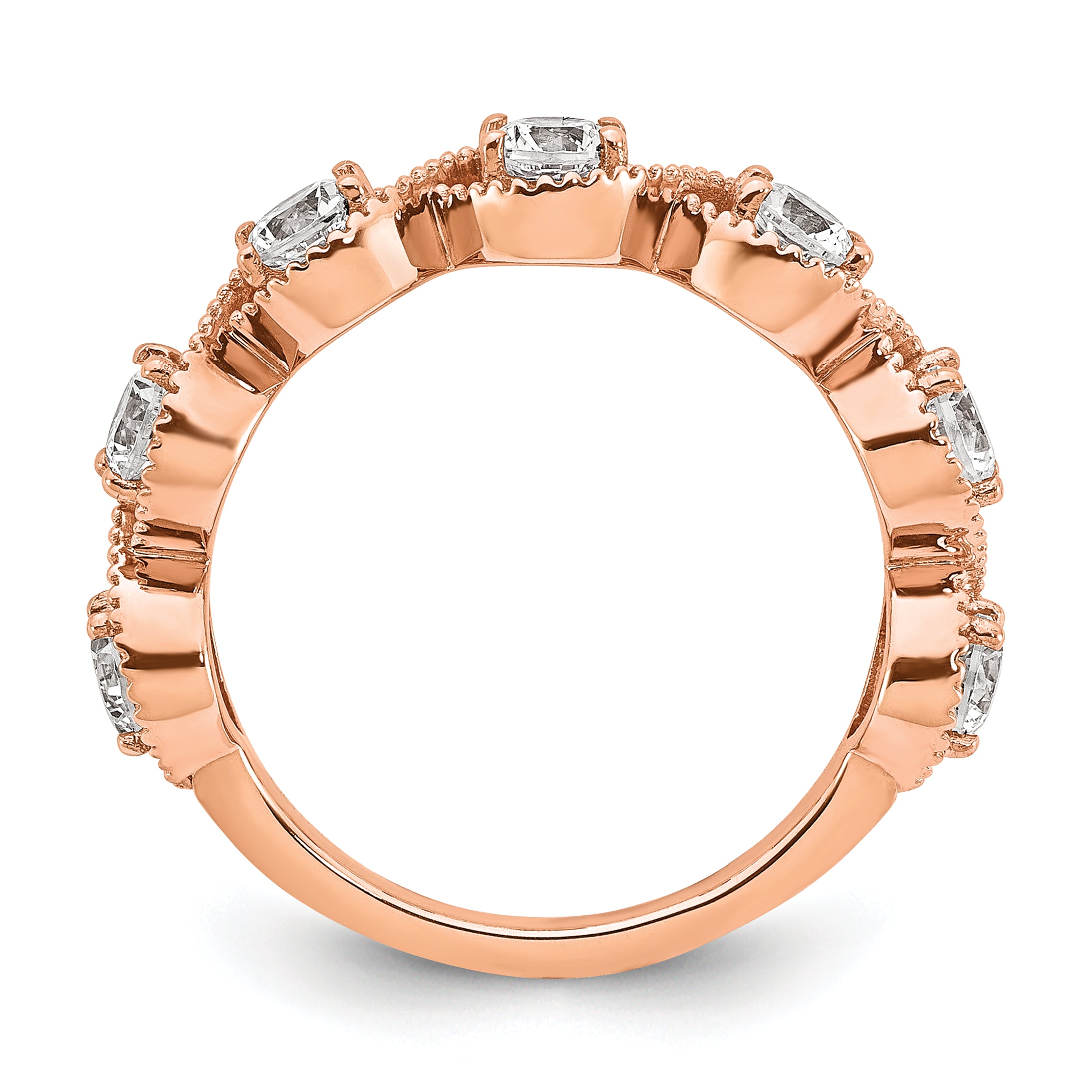 14K Rose Gold Lab Grown Diamond VS/SI+ G+ Band