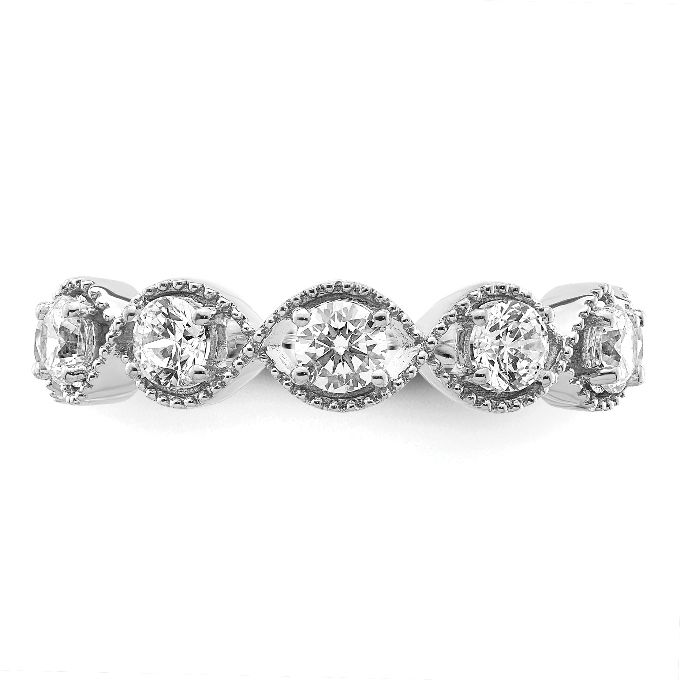 14K White Gold Lab Grown Diamond VS/SI+ G+ Band