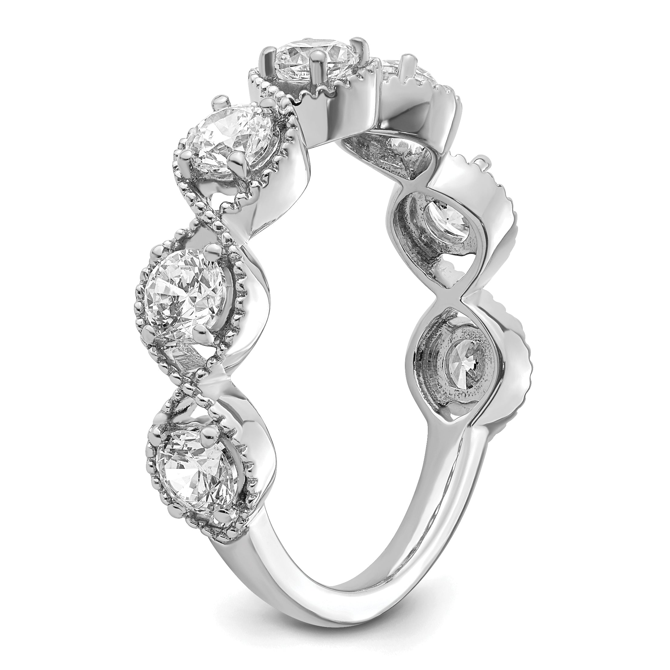 14K White Gold Lab Grown Diamond VS/SI+ G+ Band