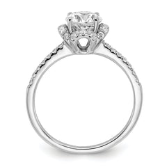 14K White Gold Lab Grown Diamond VS/SI+ G+ Round Semi-Mount Eng. Rin