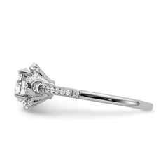 14K White Gold Lab Grown Diamond VS/SI+ G+ Round Semi-Mount Eng. Rin