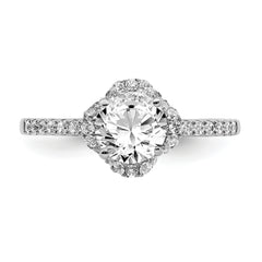 14K White Gold Lab Grown Diamond VS/SI+ G+ Round Semi-Mount Eng. Rin