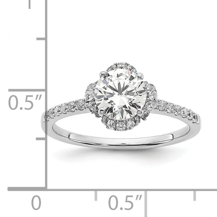 14K White Gold Lab Grown Diamond VS/SI+ G+ Round Semi-Mount Eng. Rin