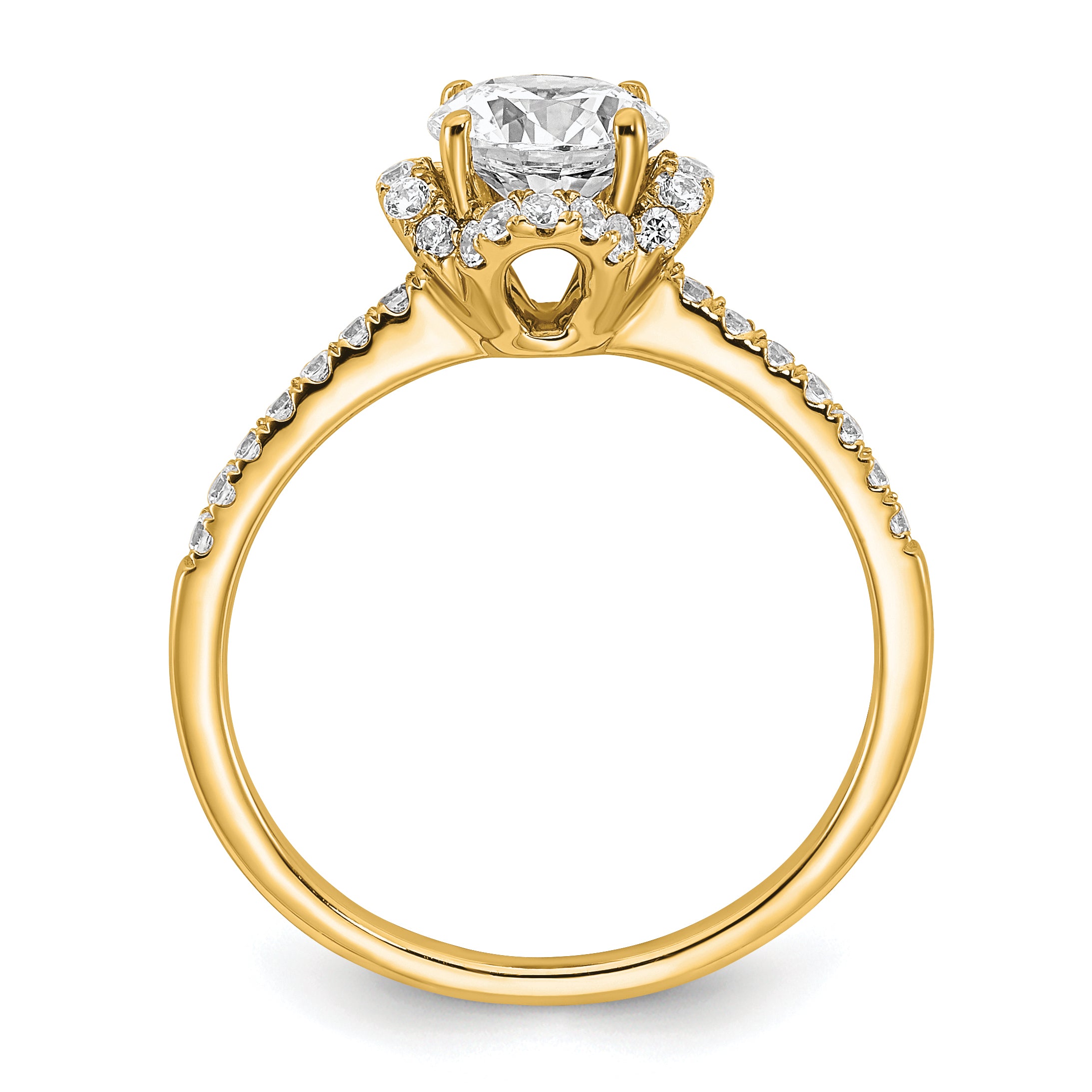 14K Gold Lab Grown Diamond VS/SI+ G+ Round Semi-Mount Eng. Ring