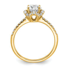 14K Gold Lab Grown Diamond VS/SI+ G+ Round Semi-Mount Eng. Ring