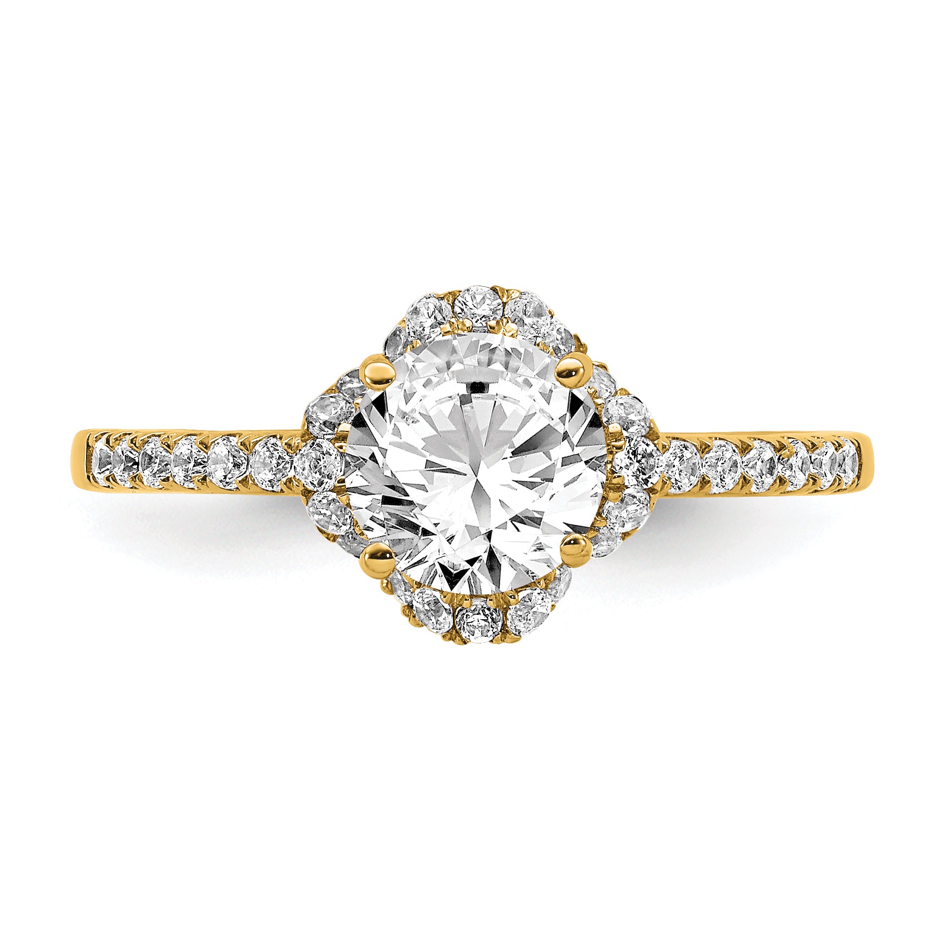 14K Gold Lab Grown Diamond VS/SI+ G+ Round Semi-Mount Eng. Ring