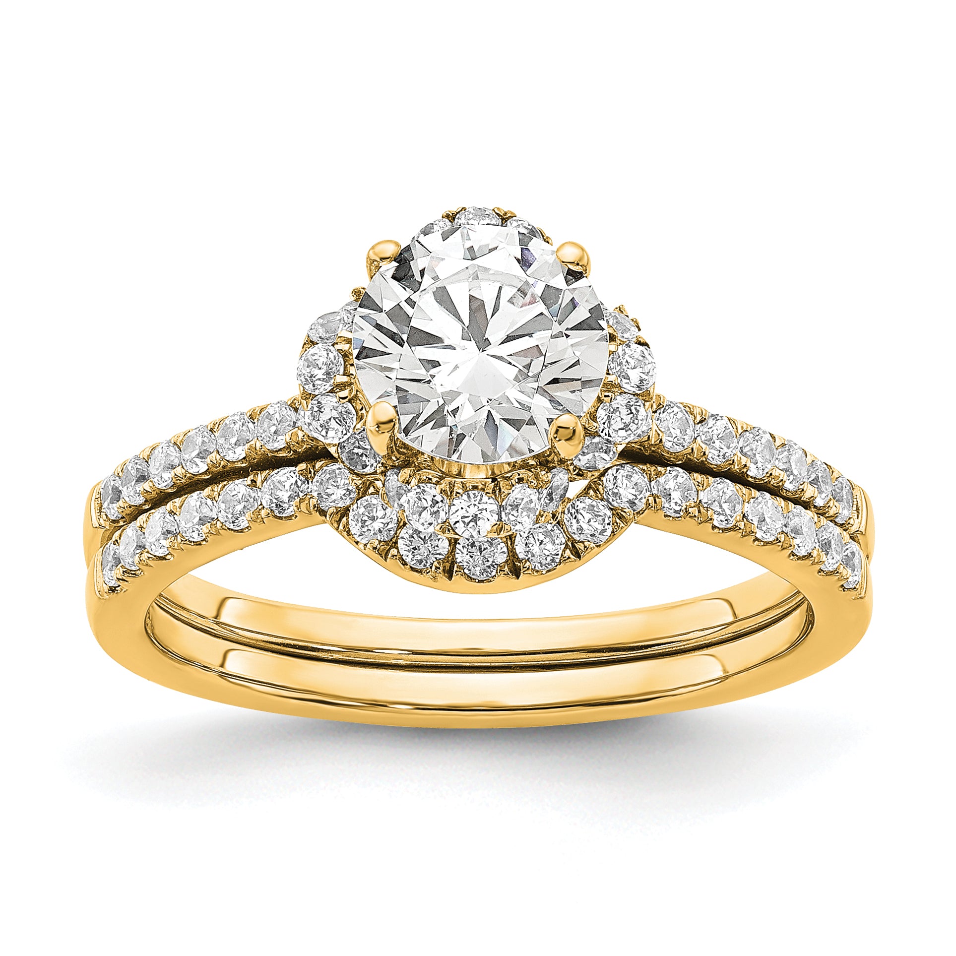 14K Gold Lab Grown Diamond VS/SI+ G+ Round Semi-Mount Eng. Ring
