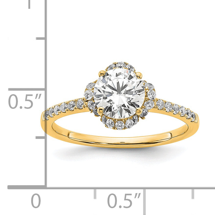 14K Gold Lab Grown Diamond VS/SI+ G+ Round Semi-Mount Eng. Ring