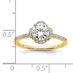 14K Gold Lab Grown Diamond VS/SI+ G+ Round Semi-Mount Eng. Ring