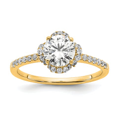14K Gold Lab Grown Diamond VS/SI+ G+ Round Semi-Mount Eng. Ring
