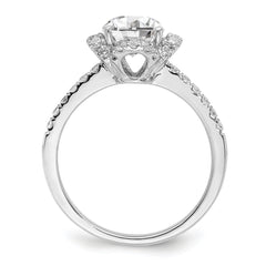 14K White Gold Lab Grown Diamond VS/SI+ G+ Round Semi-Mount Eng. Rin