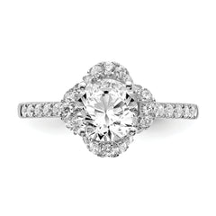 14K White Gold Lab Grown Diamond VS/SI+ G+ Round Semi-Mount Eng. Rin