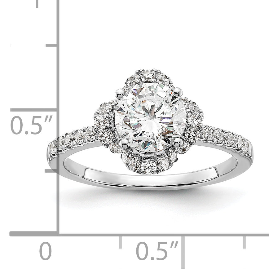 14K White Gold Lab Grown Diamond VS/SI+ G+ Round Semi-Mount Eng. Rin