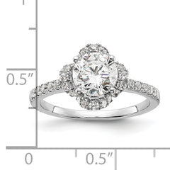 14K White Gold Lab Grown Diamond VS/SI+ G+ Round Semi-Mount Eng. Rin