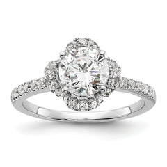 14K White Gold Lab Grown Diamond VS/SI+ G+ Round Semi-Mount Eng. Rin