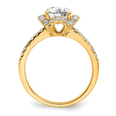 14K Gold Lab Grown Diamond VS/SI+ G+ Round Semi-Mount Eng. Ring
