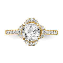 14K Gold Lab Grown Diamond VS/SI+ G+ Round Semi-Mount Eng. Ring