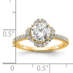 14K Gold Lab Grown Diamond VS/SI+ G+ Round Semi-Mount Eng. Ring