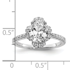 14K White Gold Lab Grown Diamond VS/SI+ G+ Oval Semi-Mount Eng. Ring