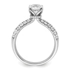 14k White Gold 5/8 carat Lab Grown Diamond VS/SI+ G+ 1 carat Center Round Semi Mount Engagement Ring