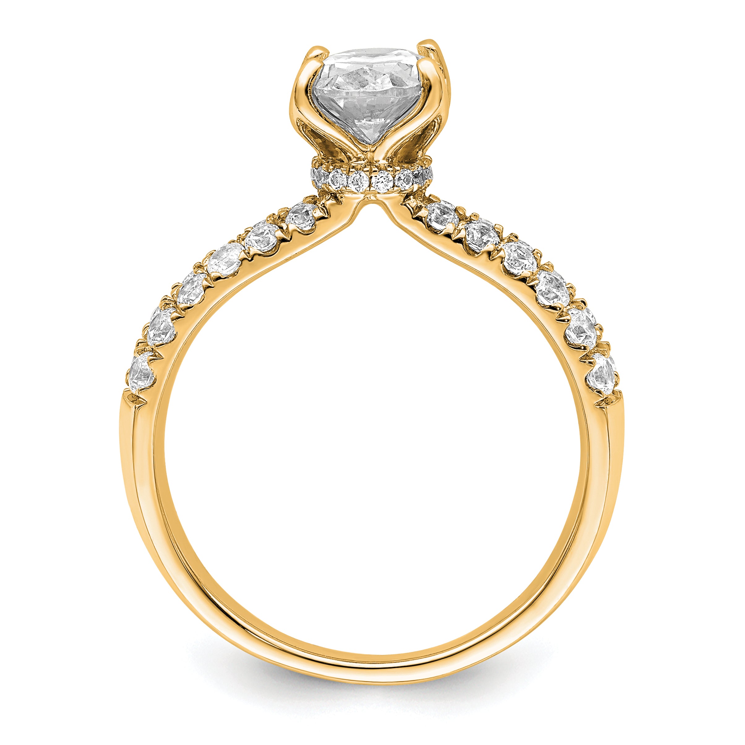 14k 1 5/8 carat Lab Grown Diamond VS+ F+ Oval Complete Engagement Ring Secondary image