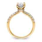 14k 1 5/8 carat Lab Grown Diamond VS+ F+ Oval Complete Engagement Ring