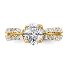 14k 1 5/8 carat Lab Grown Diamond VS+ F+ Oval Complete Engagement Ring