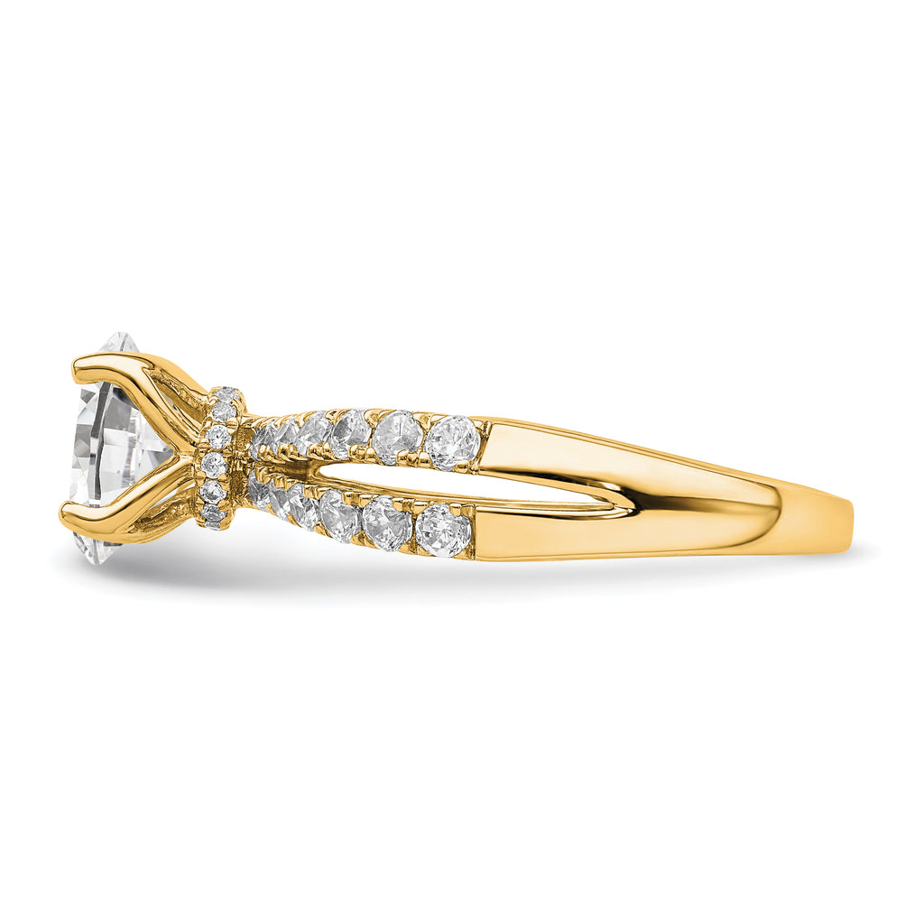 14k 1 5/8 carat Certified Lab Grown Diamond VS+ F+ Oval Complete Engagement Ring