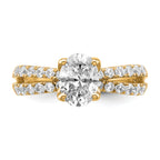 14k 1 5/8 carat Certified Lab Grown Diamond VS+ F+ Oval Complete Engagement Ring
