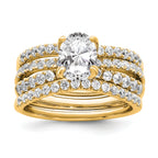 14k 1 5/8 carat Certified Lab Grown Diamond VS+ F+ Oval Complete Engagement Ring