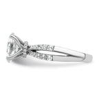 14k White Gold 1 5/8 carat Certified Lab Grown Diamond VS+ F+ Oval Complete Engagement Ring
