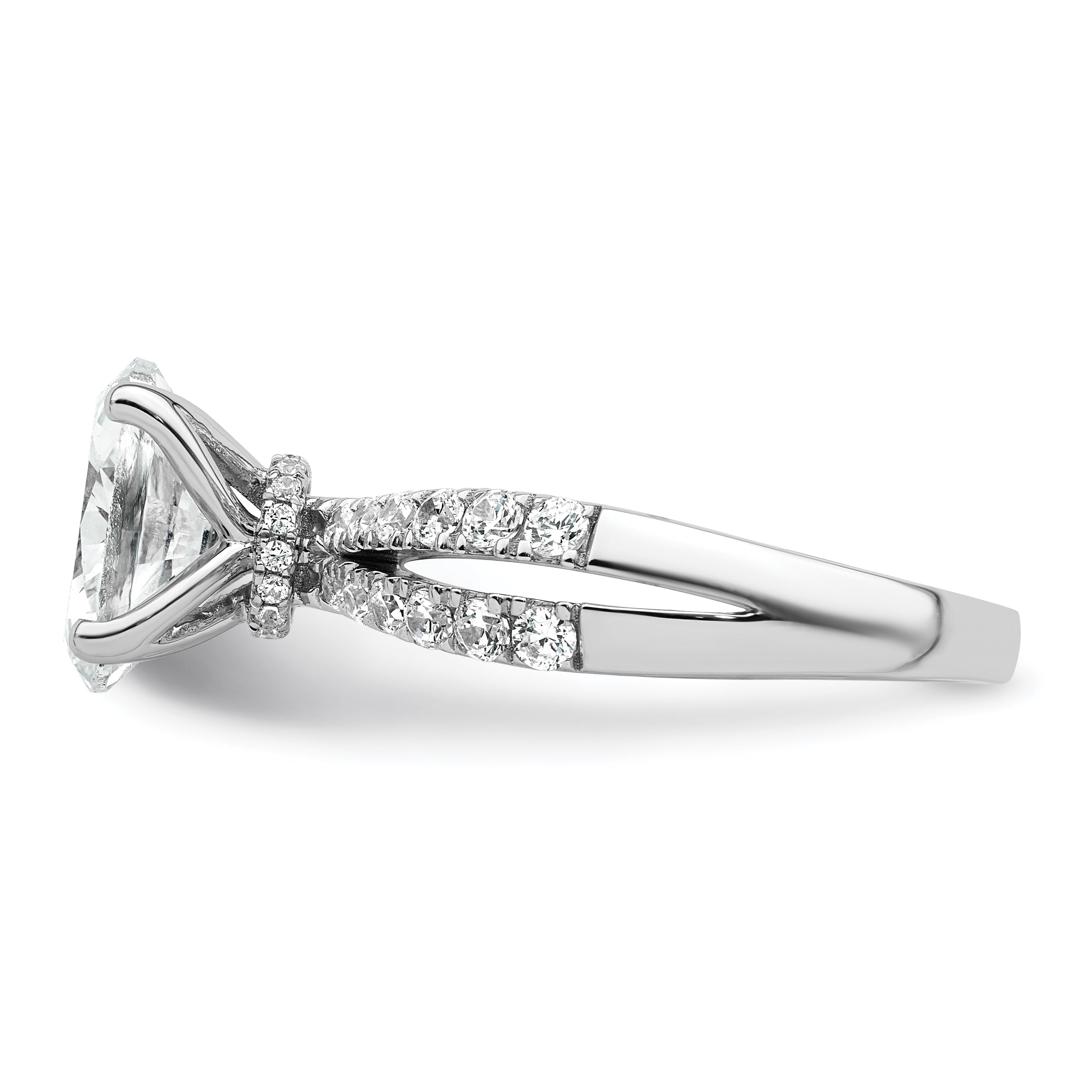 14k White Gold 1 5/8 carat Certified Lab Grown Diamond VS+ F+ Oval Complete Engagement Ring