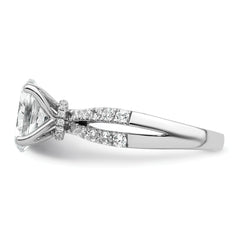 14k White Gold 1 5/8 carat Certified Lab Grown Diamond VS+ F+ Oval Complete Engagement Ring