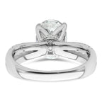 14k White Gold 1 5/8 carat Certified Lab Grown Diamond VS+ F+ Oval Complete Engagement Ring