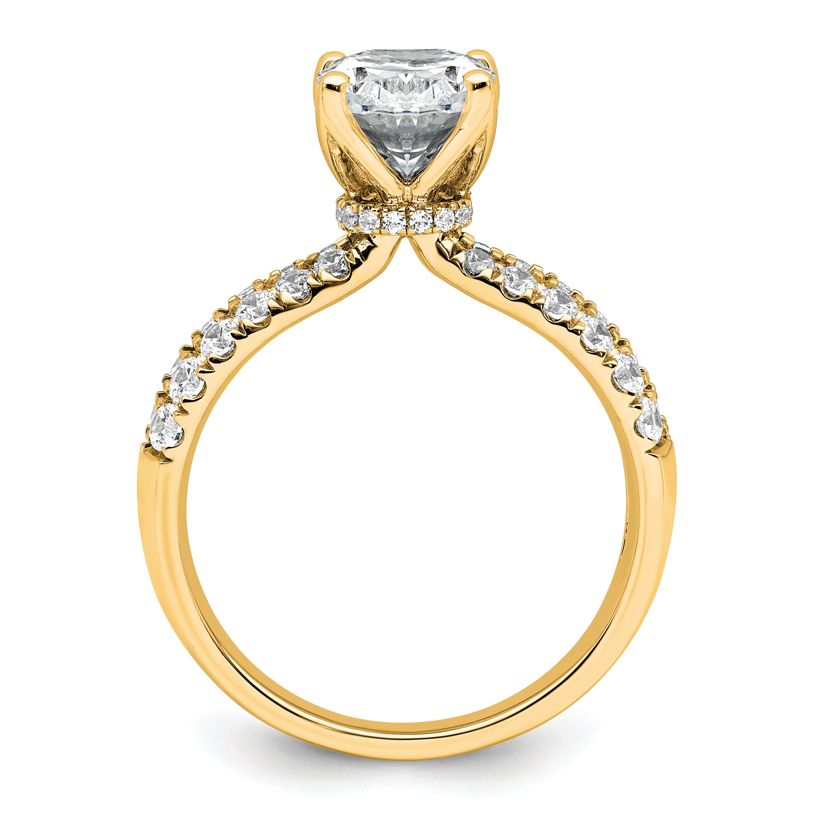 14k 1 5/8 carat Certified Lab Grown Diamond VS+ F+ Oval Complete Engagement Ring