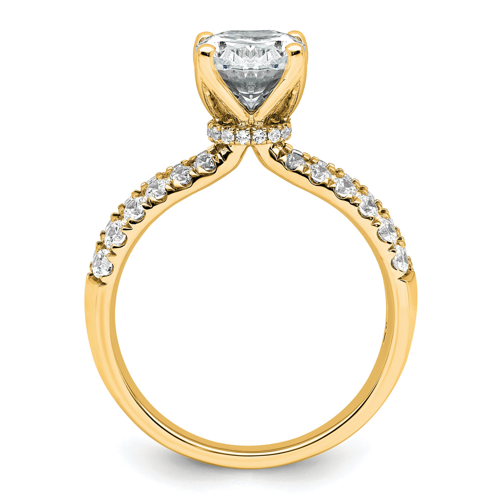 14k 1 5/8 carat Certified Lab Grown Diamond VS+ F+ Oval Complete Engagement Ring