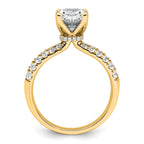 14k 1 5/8 carat Certified Lab Grown Diamond VS+ F+ Oval Complete Engagement Ring