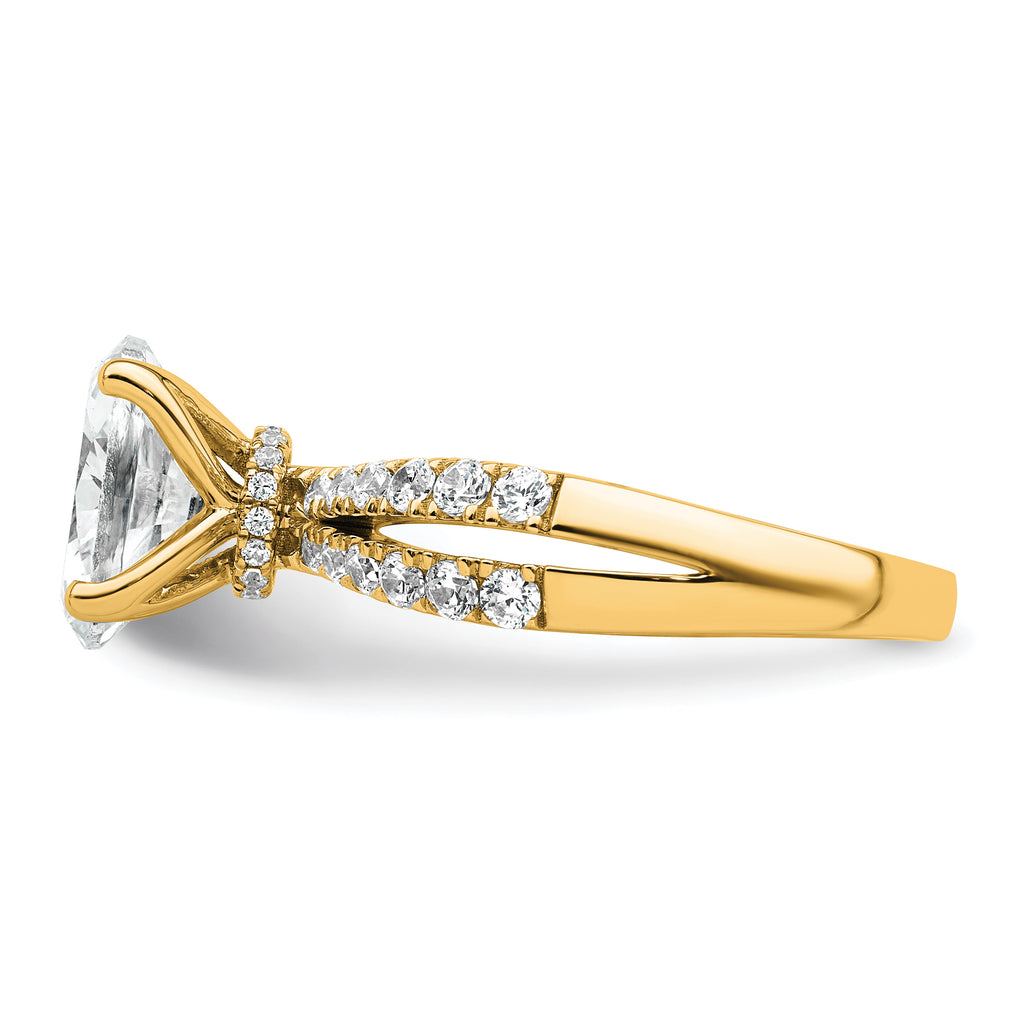 14k 1 5/8 carat Certified Lab Grown Diamond VS+ F+ Oval Complete Engagement Ring