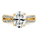 14k 1 5/8 carat Certified Lab Grown Diamond VS+ F+ Oval Complete Engagement Ring
